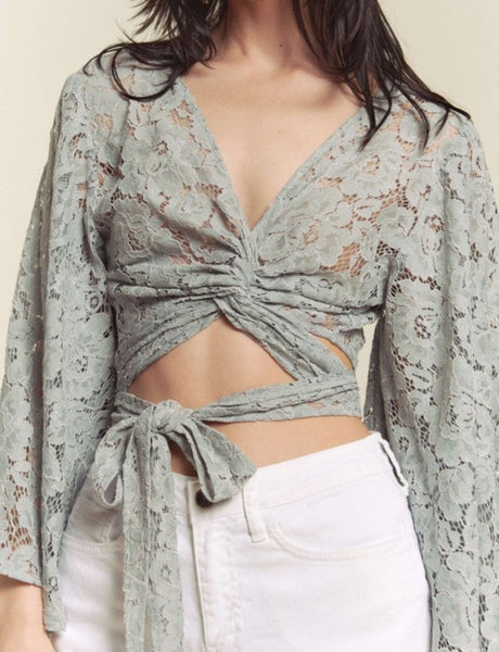 Kimono Sleeve Crop Top