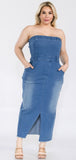 Strapless Denim Dress