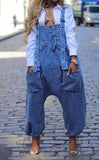 Oversized Denim Overalls